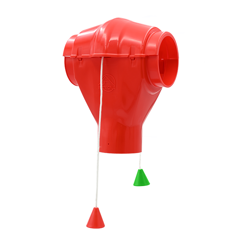 BOCA CAÍDA CERRADA 75  - BAJADA Ø63 mm ROJA