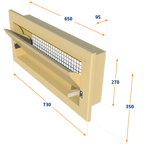 VENTANA 145-VFR, BRIDA DELANTERA, ALETA INTERNA RECTA.