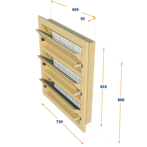 VENTANA 145-VFRT QUE CONSISTE EN UNA EJECUCIÓN TRIPLE DE 145-VFR.