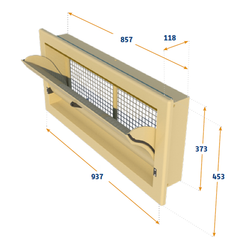 VENTANA 3000-VFG-C, BRIDA DELANTERA, COLGAJO INTERNO CURVO.