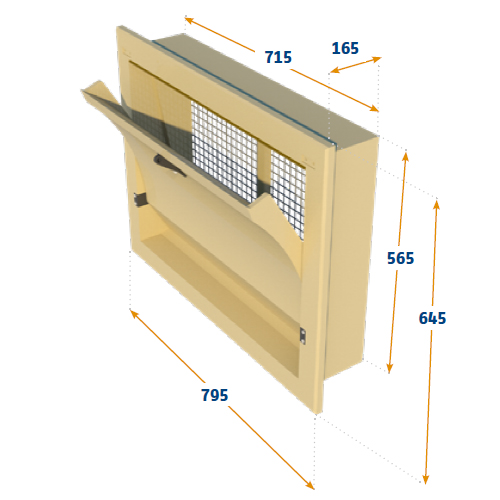 VENTANA 4000-VFG-C, BRIDA DELANTERA, COLGAJO INTERNO CURVO.