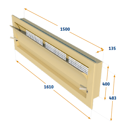 VENTANA 6000-VFG, BRIDA DELANTERA, COLGAJO INTERNO CURVO.