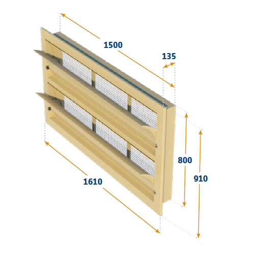 VENTANA TUNEL 1 X 6000-VFG-T-C + 1 X 6000-VFG-B-C.