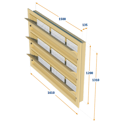 VENTANA TUNEL 1 X 6000-VFG-T-C + 1 X 6000-VFG-M-C + 1 X 6000-VFG-B-C.