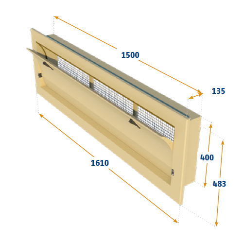 VENTANA 6000-VFG-C, BRIDA DELANTERA, COLGAJO INTERNO CURVO.