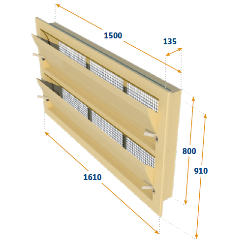 VENTANA TUNEL 1 X 6000-VFR-T + 1 X 6000-VFR-B.