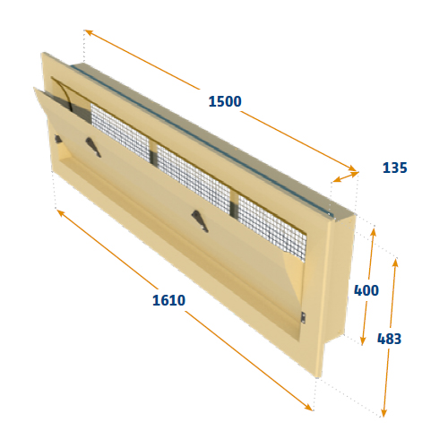 VENTANA 6000-VFR-C, BRIDA DELANTERA, ALETA INTERNA RECTA.