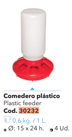 COMEDERO PLASTICO 1 KG AVES