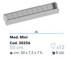 COMEDERO POLLITOS MINI METAL 500x75xh70