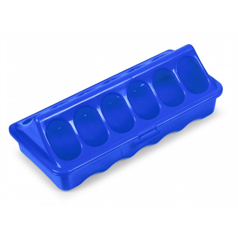 COMEDERO C/HUECOS 20 CM PLASTICO AZUL