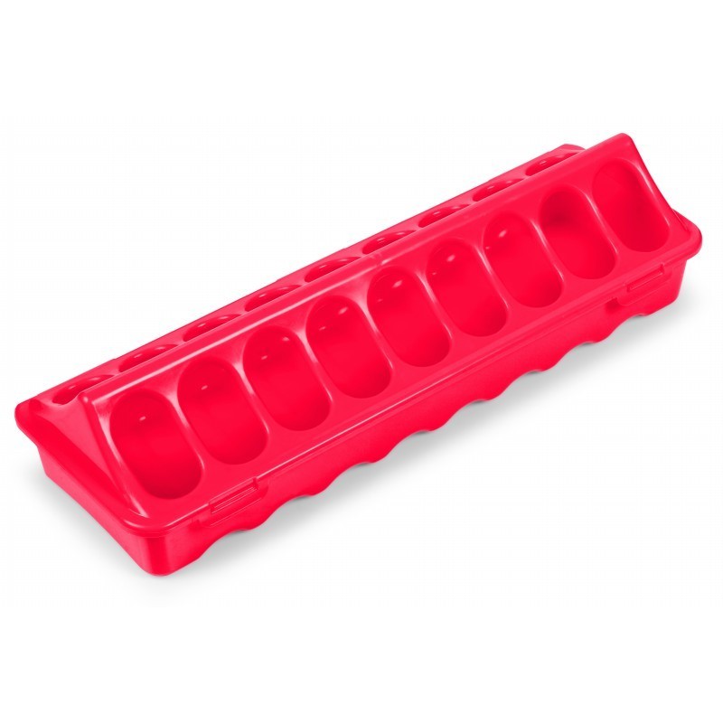 COMEDERO C/HUECOS 30 CM PLASTICO ROJO