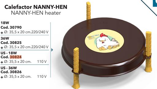 CALEFACTOR POLLIT NANNY HEN USA 110V 18W