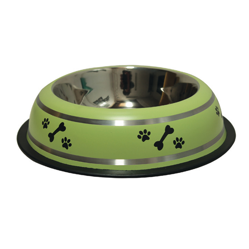 COMEDERO INOX. ANTID-3 VERDE HUESOS