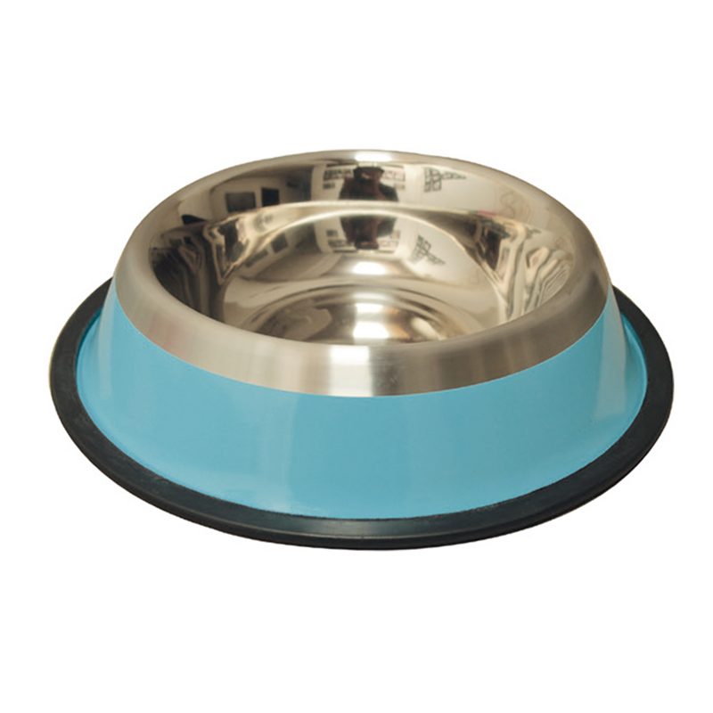 COMEDERO INOX. ANTID-3 FRANJA AZUL