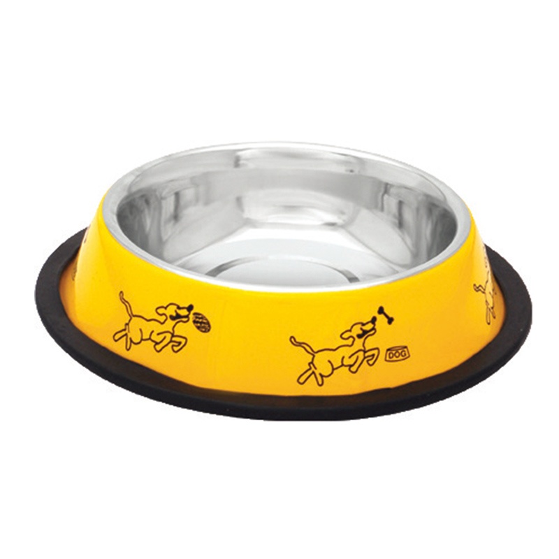 COMEDERO INOX. ANTID-3 AMARILLO PERROS