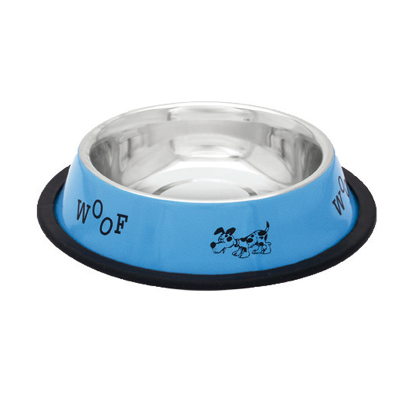 COMEDERO INOX. ANTID-4 AZUL PERROS