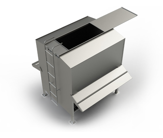 TOLVA PARA VACUNO 2 CARAS CON TEJADO PARA EXTERIOR.GEF. VOLUMÉN ÚTIL:9,5M3.CAPACIDAD APROX(600KGS/M3)= 5700 KGS. L=2,500M H=3,286M A=1,702M. SOLDADA.