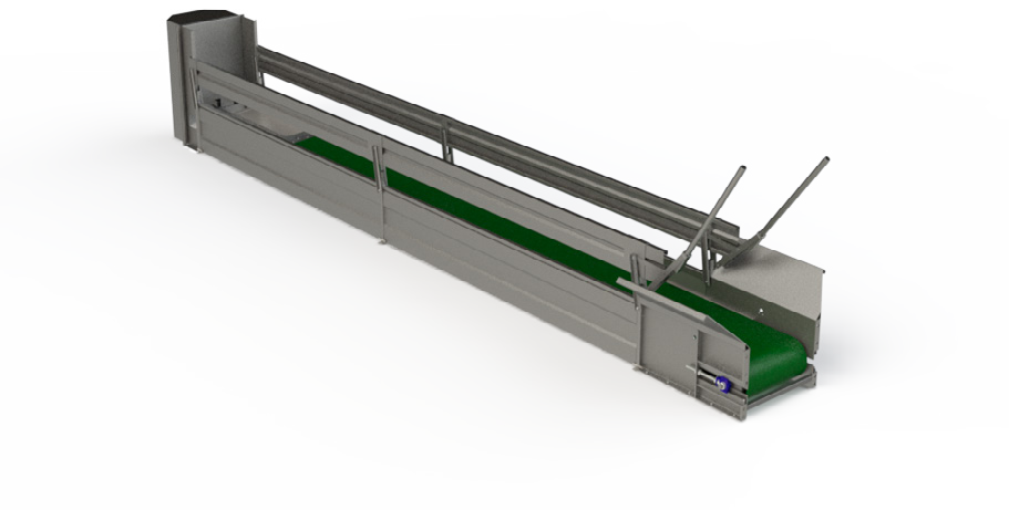 CINTA ALIMENTACIÓN CON SISTEMA GUILLOTINA. FABRICADA EN CHAPA. GEF.L=3,003M H=0,927M AI=0,650M AE=0,764M PRECIO METRO LINEAL