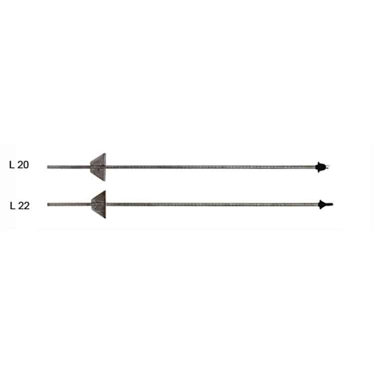 PIQUETA MET. ULTRALIGERA L22 C/AISLADOR ANILLO- Ø 12 OVAL.-102 CM.