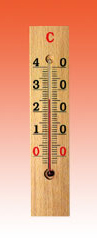 TERMOMETRO AMBIENTE DE MADERA NATURAL 26 CM.